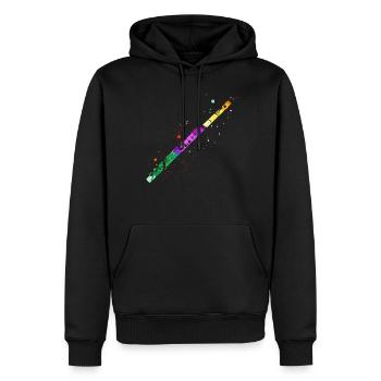 Flûte, Jouer de la flûte, - Sweat à capuche Premium bio Homme - noir - Devant - Nico (187cm)