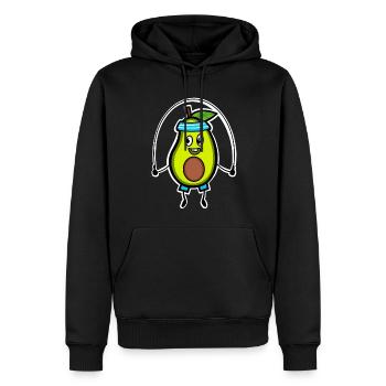 Avocado Seilspringen - Männer Premium Bio Hoodie - Schwarz - Vorne - Nico (187cm)