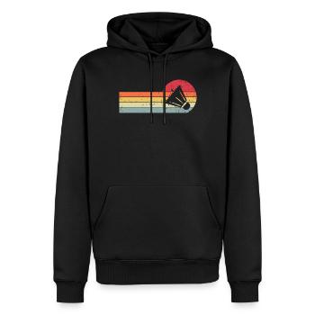 Badminton Rétro Vintage - Sweat à capuche Premium bio Homme - noir - Devant - Nico (187cm)