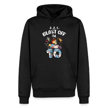Blast Off Ich Bin 10 Jahre Alt, 10. Geburtstag - Männer Premium Bio Hoodie - Schwarz - Vorne - Nico (187cm)