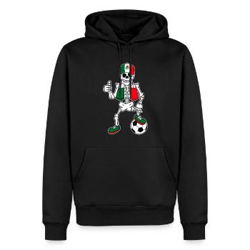Skelett Fußballfan Mexiko - Männer Premium Bio Hoodie - Schwarz - Vorne - Nico (187cm)
