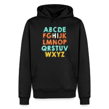 ABC Hello Kindergarten Back to School - Sweat à capuche Premium bio Homme - noir - Devant - Nico (187cm)