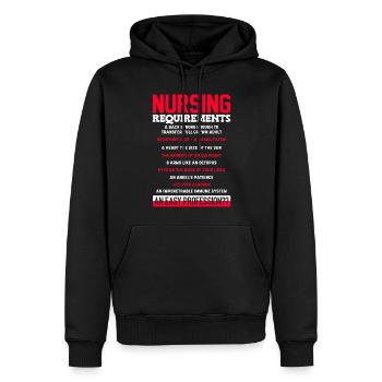 Infirmière, infirmière - Sweat à capuche Premium bio Homme - noir - Devant - Nico (187cm)