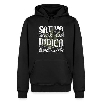Sativa pour changer les choses que je peux - Sweat à capuche Premium bio Homme - noir - Devant - Nico (187cm)