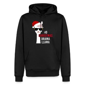 Lama de Noël pas de lama dramatique de Noël lama - Sweat à capuche Premium bio Homme - noir - Devant - Nico (187cm)