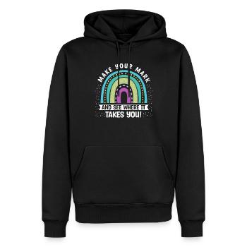 Machen Sie Sich Einen Zeichen Und Sehen Sie - Männer Premium Bio Hoodie - Schwarz - Vorne - Nico (187cm)