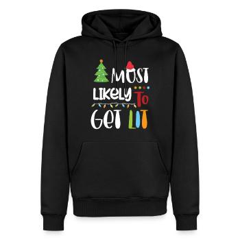 Citation de Noël, Citation de Noël drôle - Sweat à capuche Premium bio Homme - noir - Devant - Nico (187cm)