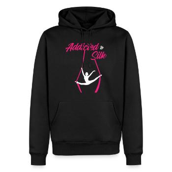 Gagnant de l’air. Soie aérienne - Sweat à capuche Premium bio Homme - noir - Devant - Nico (187cm)