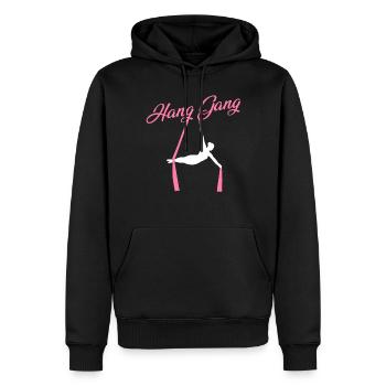 Gagnant de l’air. Soie aérienne - Sweat à capuche Premium bio Homme - noir - Devant - Nico (187cm)