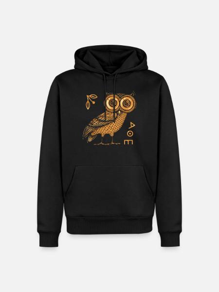 Owl of Athena, Greek mythology - Men’s Premium Organic Hoodie - black