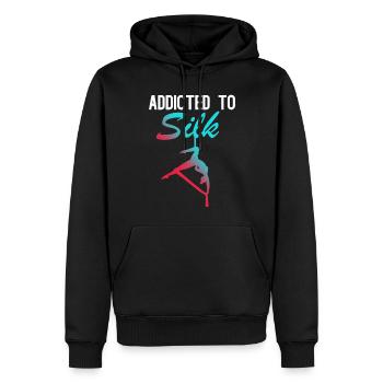 Gagnant de l’air. Soie aérienne - Sweat à capuche Premium bio Homme - noir - Devant - Nico (187cm)