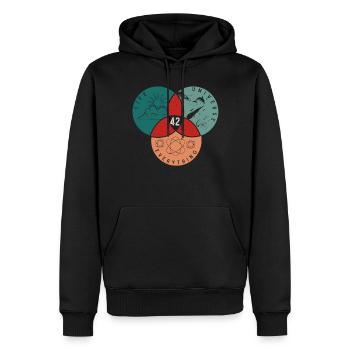 42 Univers de vie Tout - Sweat à capuche Premium bio Homme - noir - Devant - Nico (187cm)