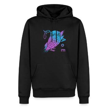 Hibou d’Athéna, mythologie grecque - Sweat à capuche Premium bio Homme - noir - Devant - Nico (187cm)