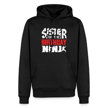 Anniversaire du Ninja, Ninja, - Sweat à capuche Premium bio Homme - noir - Devant - Nico (187cm)