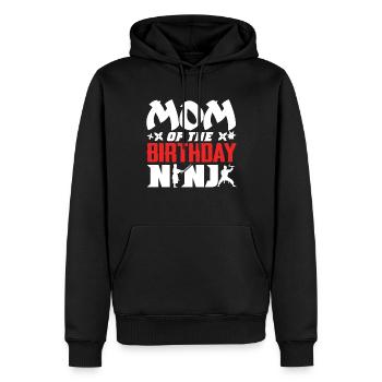 Anniversaire du Ninja, Ninja, - Sweat à capuche Premium bio Homme - noir - Devant - Nico (187cm)