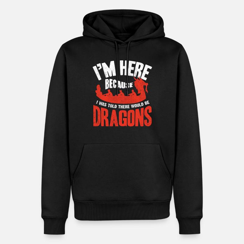 Course de bateaux-dragons, bateaux-dragons - Sweat à capuche Premium bio Homme - noir