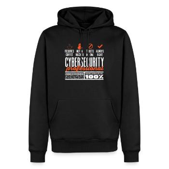 Cybersecurity Expert - Men’s Premium Organic Hoodie - black - Front - Nico (187cm)