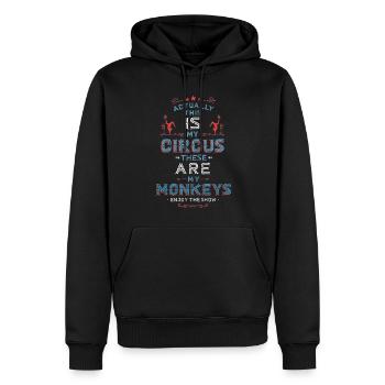 Mein Zirkus, Meine Affen - Männer Premium Bio Hoodie - Schwarz - Vorne - Nico (187cm)
