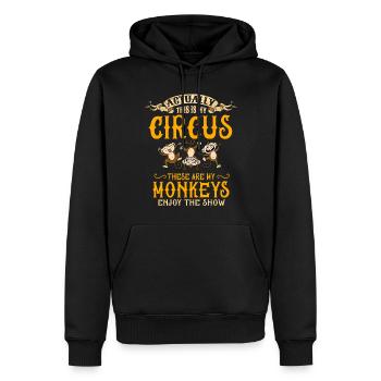 Mein Zirkus, Meine Affen - Männer Premium Bio Hoodie - Schwarz - Vorne - Nico (187cm)