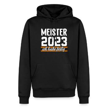 Meister 2023 Meisterprüfung Meisterbrief - Männer Premium Bio Hoodie - Schwarz - Vorne - Nico (187cm)