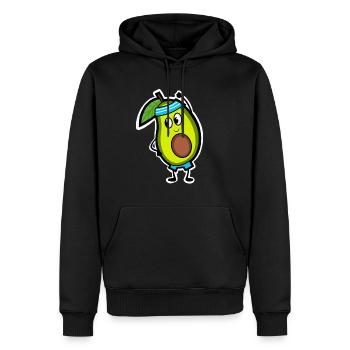 Avocat aérobie - Sweat à capuche Premium bio Homme - noir - Devant - Nico (187cm)