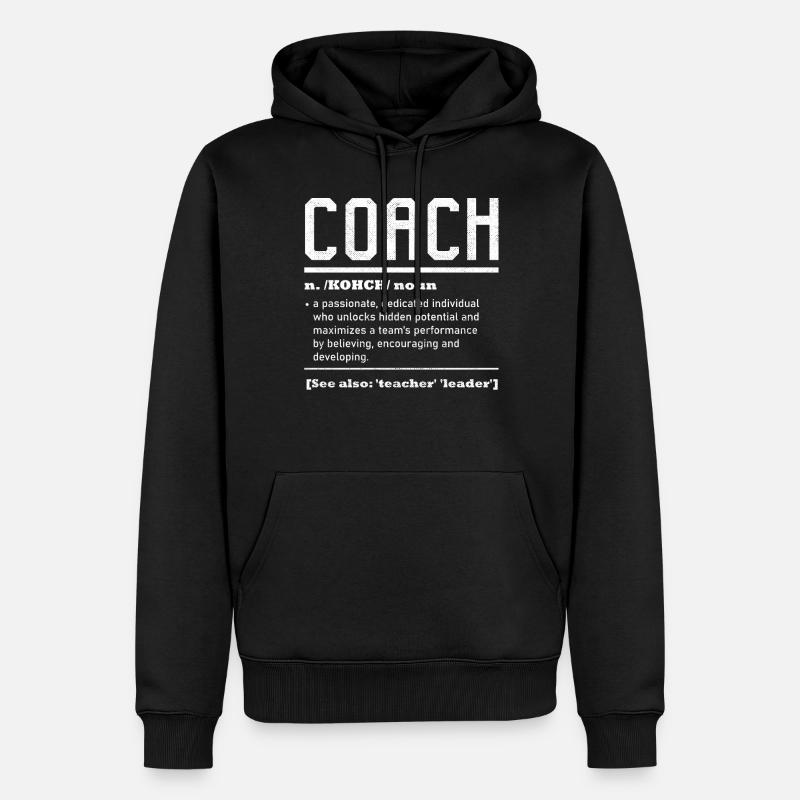 Coach Definition, Trainerteam - Männer Premium Bio Hoodie - Schwarz