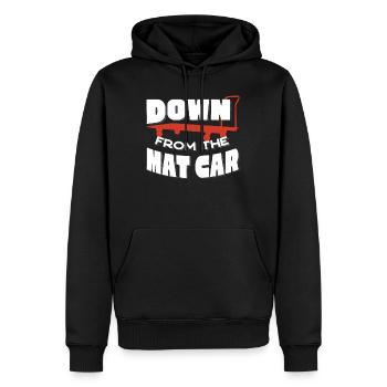 Get off the mat car, fitness trainer - Men’s Premium Organic Hoodie - black - Front - Nico (187cm)