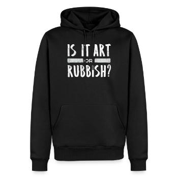 Est-ce de l’art ou des ordures, une citation d’art amusante - Sweat à capuche Premium bio Homme - noir - Devant - Nico (187cm)