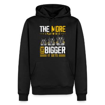 LKW -Fahrer US -Flagge - Männer Premium Bio Hoodie - Schwarz - Vorne - Nico (187cm)