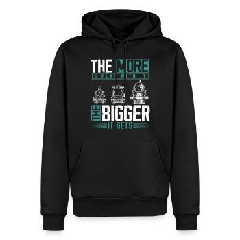 Dampflokomotive, Eisenbahningenieur, Zugingenieur - Männer Premium Bio Hoodie - Schwarz - Vorne - Nico (187cm)