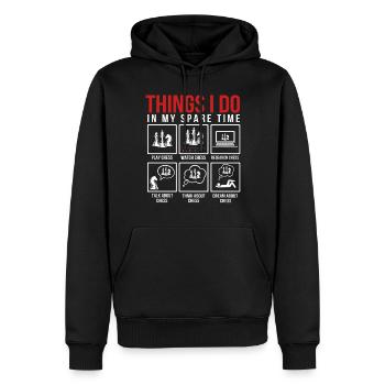LKW -Fahrer US -Flagge - Männer Premium Bio Hoodie - Schwarz - Vorne - Nico (187cm)