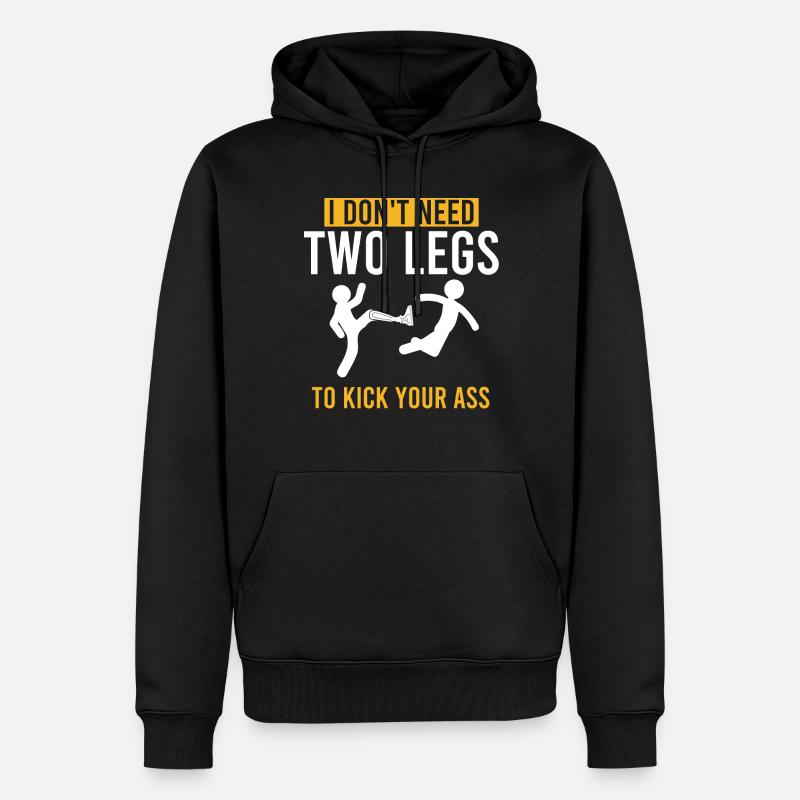 Leg prosthesis, prosthesis, amputee, amputation - Men’s Premium Organic Hoodie - black