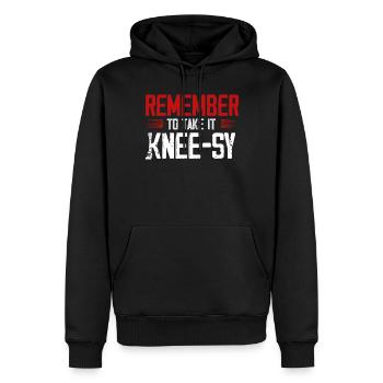 Prothèse de jambe, prothèse, amputé, amputation - Sweat à capuche Premium bio Homme - noir - Devant - Nico (187cm)