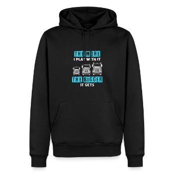 LKW -Fahrer US -Flagge - Männer Premium Bio Hoodie - Schwarz - Vorne - Nico (187cm)