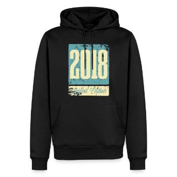 2018 Anniversaire de naissance Année de naissance - Sweat à capuche Premium bio Homme - noir - Devant - Nico (187cm)