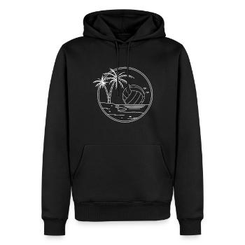 Volley-ball - Sweat à capuche Premium bio Homme - noir - Devant - Nico (187cm)