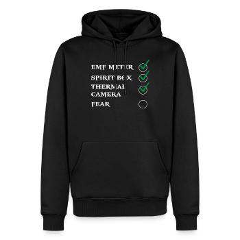 Ghost Hunter, compteur EMF, caméra thermique - Sweat à capuche Premium bio Homme - noir - Devant - Nico (187cm)