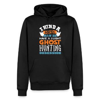 Ghost Hunter, compteur EMF, caméra thermique - Sweat à capuche Premium bio Homme - noir - Devant - Nico (187cm)