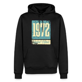 1972 Anniversaire de naissance Année de naissance - Sweat à capuche Premium bio Homme - noir - Devant - Nico (187cm)