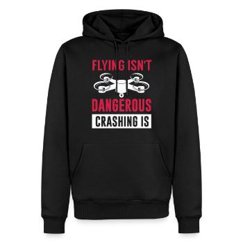 Drohnenpilot, Luftdrohne, Multicopter, - Männer Premium Bio Hoodie - Schwarz - Vorne - Nico (187cm)
