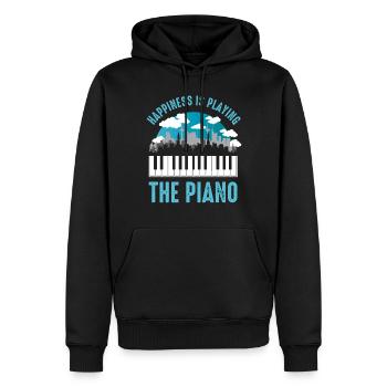 Pianiste, Instrument de musique, Piano mécanique - Sweat à capuche Premium bio Homme - noir - Devant - Nico (187cm)