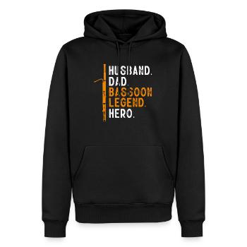 Fassoon, hautbois, clarinette, professeur de musique - Sweat à capuche Premium bio Homme - noir - Devant - Nico (187cm)