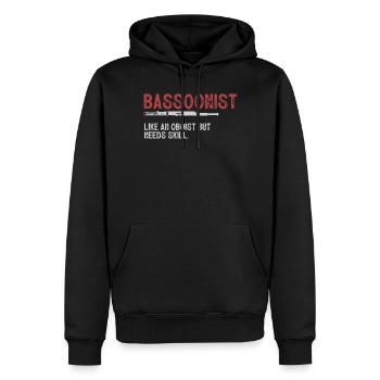 Fassoon, hautbois, clarinette, professeur de musique - Sweat à capuche Premium bio Homme - noir - Devant - Nico (187cm)