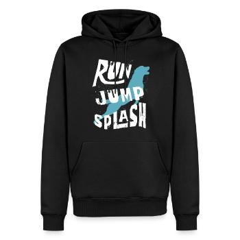 Dog diving, dock diving - Men’s Premium Organic Hoodie - black - Front - Nico (187cm)
