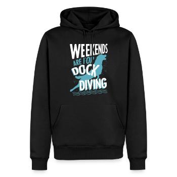 Dog diving, dock diving - Men’s Premium Organic Hoodie - black - Front - Nico (187cm)