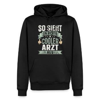 Arzt - Männer Premium Bio Hoodie - Schwarz - Vorne - Nico (187cm)
