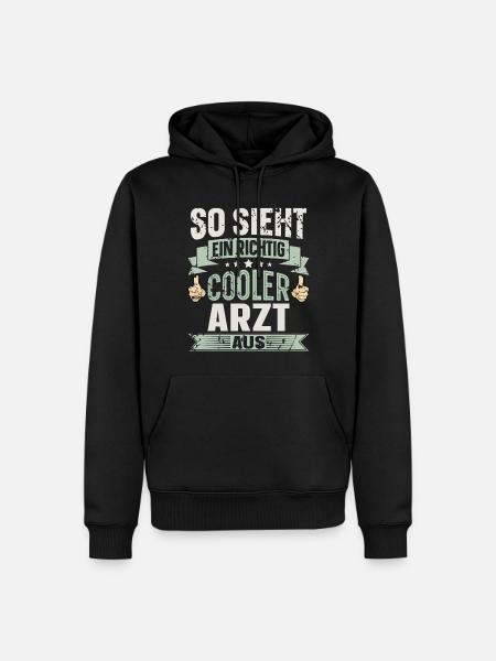 Arzt - Männer Premium Bio Hoodie - Schwarz
