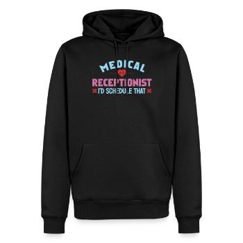Medical receptionist - Men’s Premium Organic Hoodie - black - Front - Nico (187cm)