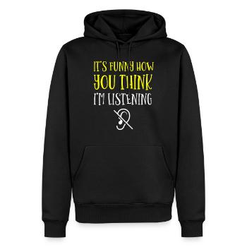 Deaf pride, hearing, disabled, deafness - Men’s Premium Organic Hoodie - black - Front - Nico (187cm)