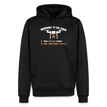 Drone flying, drones, drones, model aircraft - Men’s Premium Organic Hoodie - black - Front - Nico (187cm)
